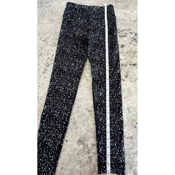 Noli Size S Black Reflective Speckled Print Leggings High Rise - Picture 3 of 6